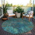 thumbnail image 6 of Addison Rugs Chantille Indoor/Outdoor Transitional Abstract Teal Washable Round Rug, 8' x 8', 6 of 6