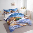 thumbnail image 3 of Castle Fairy Kids Children Cartoon Snowman Train Bedding Comforter Set 7-Piece,Merry Christmas King Bedding Sets,Winter Xmas Festival Ultra Soft Bed Sheets,Breathable Home Decor,Reversible, 3 of 8