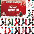 thumbnail image 2 of Calendario de adviento navideño Venta caliente Navidad 24 días cuenta regresiva digital caja ciega juguete conjunto de calcetines navideños regalo calendario de adviento, 2 of 4