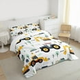 thumbnail image 3 of Manfei Cartoon Truck Tractor Bedding Comforter Set 2pcs, Kids Construction Vehicle Twin Comforter Sets, Green Tree Bedding Set, Ultra Soft Home Decor, 3 of 8