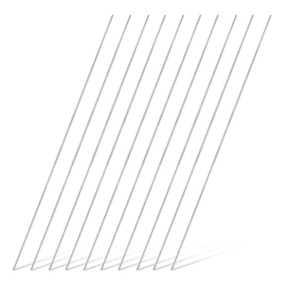 10pcs 316 Stainless Steel Round Rod Bar, 2x300mm Silver Solid Shaft Rods