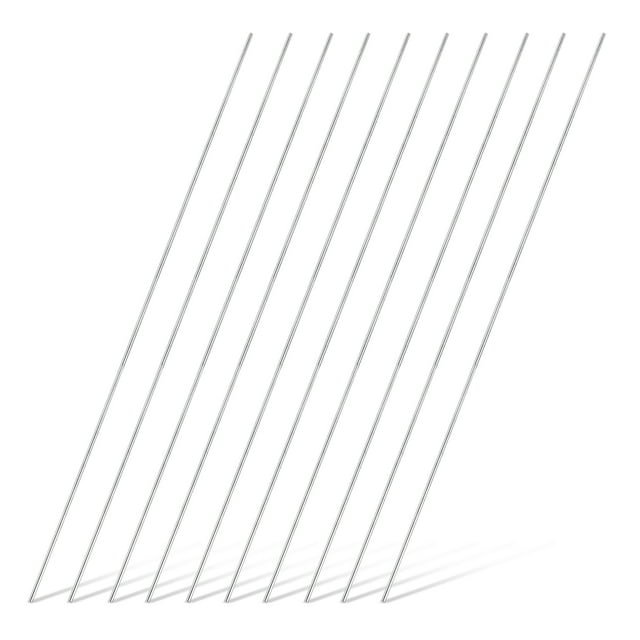 10pcs 316 Stainless Steel Round Rod Bar, 2x300mm Silver Solid Shaft Rods