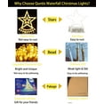 thumbnail image 3 of Kizocay Outdoor Christmas Decoration Lights, 8 Modes, 350 LED Star Tree Topper String Lights, Waterfall Fairy Christmas Tree Lights Holiday Lighting Decorations for Yard Lawn Window Wedding Party, 3 of 7