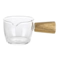 thumbnail image 3 of Clear Glass Pot Milk Pan with Wooden Handle Borosilicate Glass Nonstick Saucepan Glass Measuring Cups Frothing Pitcher for Kitchen Restaurant (Clear 50ml), 3 of 12