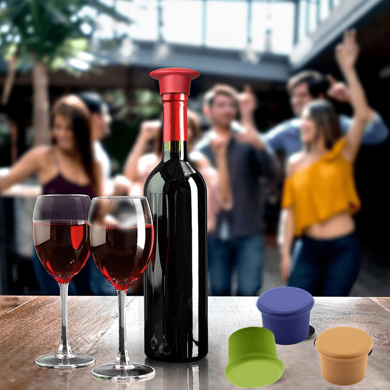 MECCANIXITY Silicone Bottle Caps 26mm/1.02 ID Reusable Unbreakable  Stoppers Sealer Cover for Beer, Wine, Drink Blue Pack of 8