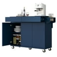Kojooin Rolling Kitchen Island With Drop Leaf Breakfast Bar, Mobile