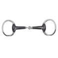 thumbnail image 1 of Bocado articulado para caballos de 135 mm con anillos de acero inoxidable: bocado equino de estilo inglés para un control suave, 1 of 8