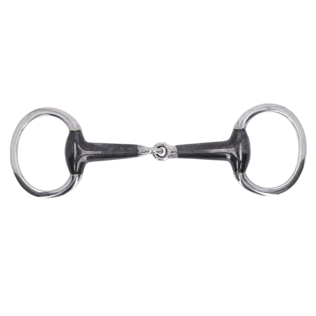 Bocado articulado para caballos de 135 mm con anillos de acero inoxidable: bocado equino de estilo inglés para un control suave