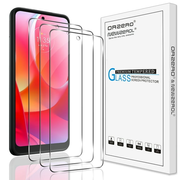 (3 Pack) Orzero Compatible for  Motorola Moto G Power 2022 Screen Protector, Tempered Glass 2.5D Arc Edges 9 Hardness HD Bubble-Free (Lifetime Replacement)
