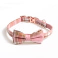 thumbnail image 1 of Cotton Plaid Bow Tie Dog Collar , Quick Release Buckle, Cotton Adjustable Collars for Small Medium Large Dogs, 1 of 15