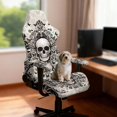 thumbnail image 3 of SCRAWLGOD Skull Damask Butterfly Print Gaming Chair Cover with Armrest Covers Stretch Stain Resistant Furniture Protector Non Slip Computer Chair Slipcover, 3 of 9