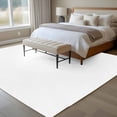 thumbnail image 5 of White Large Area Rugs for Bedroom Living Room, Soft Non Slip Carpet Bedside Rug, Modern Simple White Backdrop Rectangular Floor Cover Kitchen Accent Rug 6'x9' for Dining Room/Office, 5 of 9