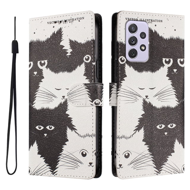 FOXDOCK Funda Tipo Cartera para Samsung Galaxy A72 con Soporte y Correa – Diseño de Patrones Lindos