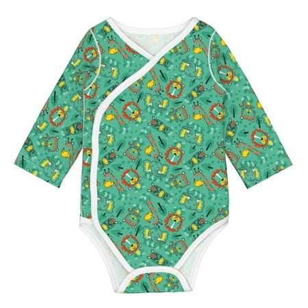 

Coaee Funny Animals in Jungle for Soft Cotton Baby Long-Sleeve Bodysuit Girls Boys Bodysuit Romper