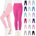 thumbnail image 3 of YOUYEDIAN Girls Cotton Leggings Pants Elastic Waist Solid Color Slim Fit Outdoor Running Joggers Sweatpants (Gray, 11-12 Years), 3 of 3