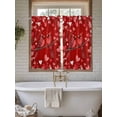 thumbnail image 4 of Valentine's Cardinal Living Room Curtains 2 Panel, Red Love Heart Birds Branch Cafe Window Treatment, Farmhouse Bedroom Bathroom Kitchen Curtains Drapes 104"x45", 4 of 6