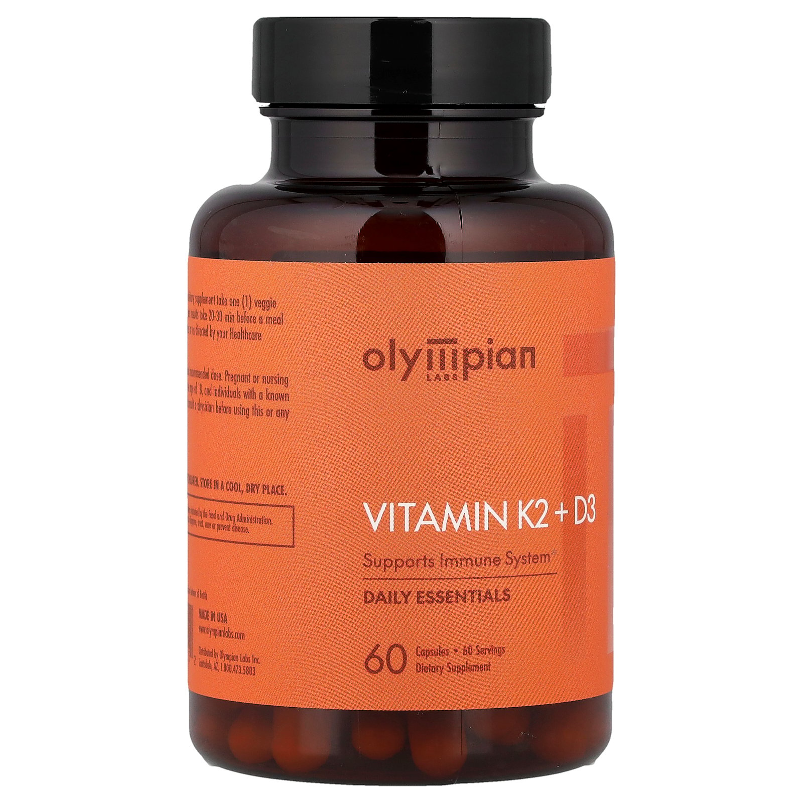 Olympian Labs Vitamin K2 + D3, 60 Capsules