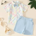 thumbnail image 4 of Staki Toddler Easter Outfit Boy Toddler Baby Boy Easter Outfit Short Sleve Shirt Top Bunny Shorts Kids Easter Clothes Summer Clothing 6-24M 2-4Y(Light Blue,18-24 Months), 4 of 9