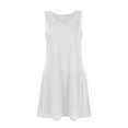 thumbnail image 4 of Kagetolytai Dresses for Women 2024 Womens Summer Dresses Plain Loose V Neck Sleeveless Sundresses Swimsuit Coverup with Pockets Summer Dresses for Women 2024 White S, 4 of 9