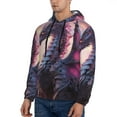 thumbnail image 3 of Pofeuu Dragon Print Mens Casual Hooded Collar Drawstring Hoodies Pullover Sweatshirts Casual Long Sleeve Shirts-3X-Large, 3 of 7