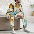 thumbnail image 7 of Salouo Butterflies Print Button-Front Long Sleeve Pajama Set for Men, Soft 2Pjs Men's Long Sleeve Sleepwear-Small, 7 of 7