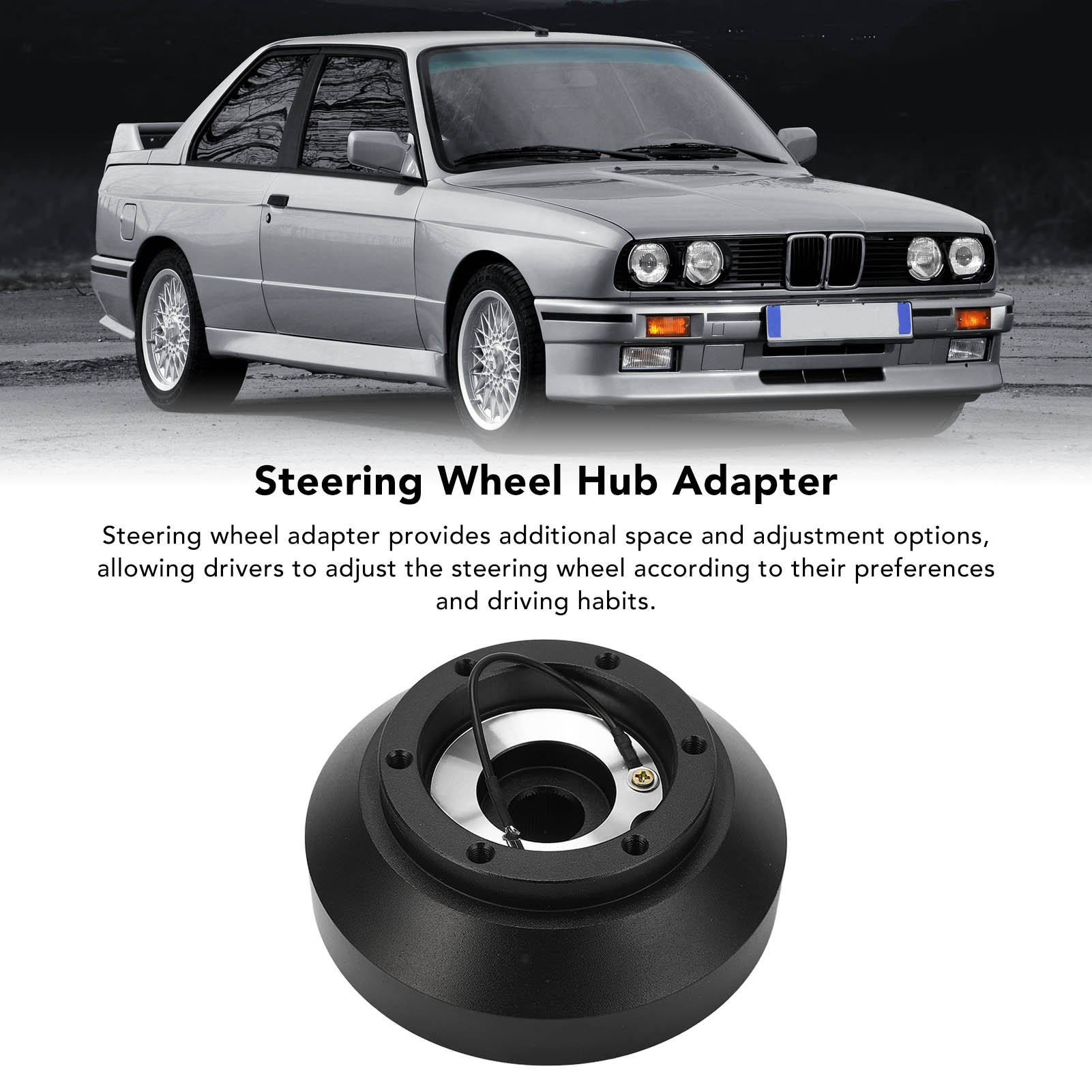 Adaptateur De Volant Court En Aluminium – Compatible BMW M3, 318i, 528e Pour Plus De Confort De Conduite