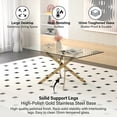 thumbnail image 4 of Sumdeal 7-Piece Dining Set, 63 in Glass Dining Table with 6 Black Velvet Chairs, Gold Legs, 4 of 9
