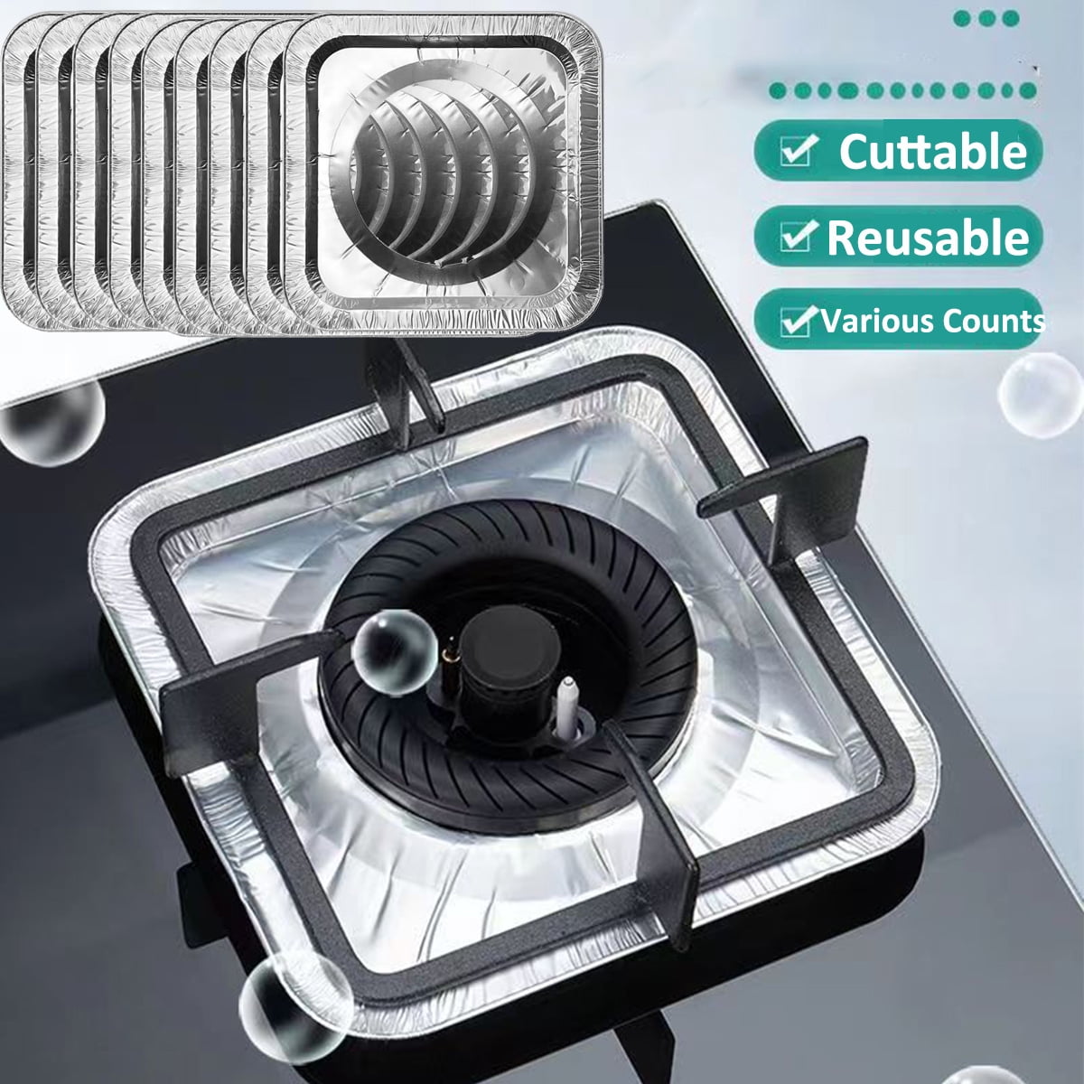Aluminum Foil Gas Stove Lining, Stove Cover, Disposable Square Stove