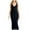 Black, variant on Women's Crochet Knitted Maxi Dress Sexy V Neck Sleeveless Hollow Beach Party Cover Up Long Dresses