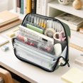 thumbnail image 6 of Standing Pencil Case with Base Large Capacity Stationery Pouch Pen Bag with Zipper for Women Men Cute Colorful Chickens Pattern, 6 of 7