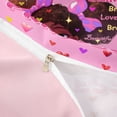 thumbnail image 4 of Castle Fairy Black Kawaii Princess Twin Duvet Cover,Angel Heart Print Twin Bedding,Pink,Pink Reversible,1 Duvet Cover and 1 Pillowcase, 4 of 6