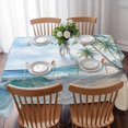 thumbnail image 3 of Summer Beach Palm Tree Table Cloth Waterproof Tablecloths, Blue Coastal Tropical Ocean Tablecloth Dining Table Cover for Kitchen Party Tabletop Outdoor, Rectangle Tablecloth 60x84 Inch, 3 of 9