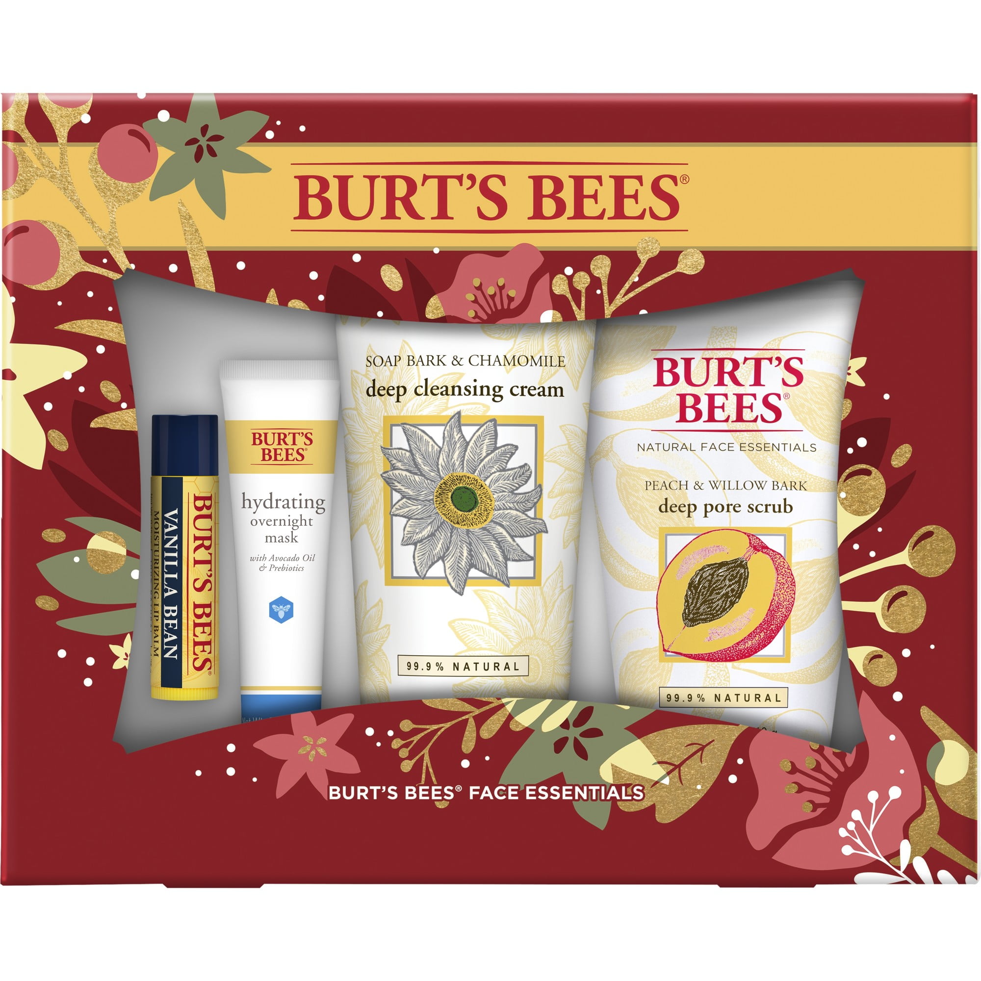 Burts Bees Face Essentials Holiday Gift Set, 4 Products For Face and