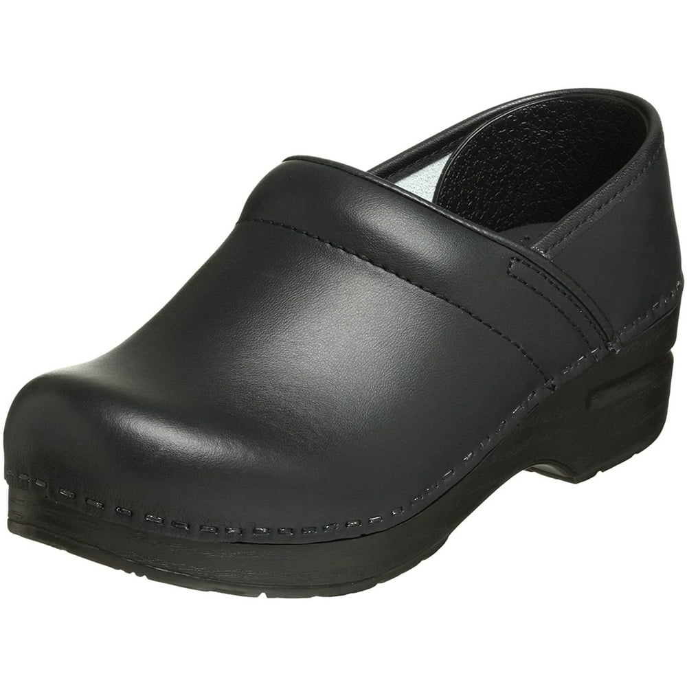 Dansko Dansko Womens Professional Leather Slip On Clogs Black 36