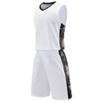 thumbnail image 3 of Camisetas de baloncesto para hombres y niños, conjunto de entrenamiento personalizado, talla grande, camiseta y pantalones cortos transpirables de secado rápido, logotipo con nombre, número y patrocin, 3 of 5