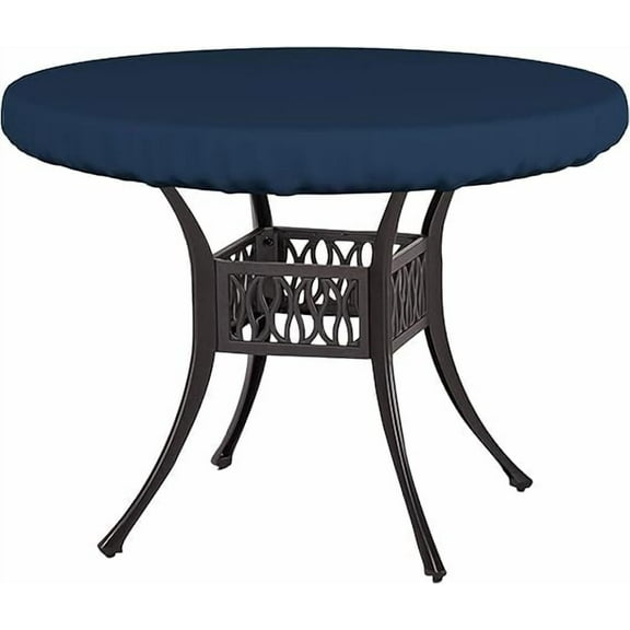 Covers & all Round Table Top Cover, Made of 12 Oz Cover Max Fabric with Waterproof & UV-Resistant Property, Suitable for Indoors/Outdoors (48" Dia x 4" H Inches, Blue)