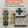 thumbnail image 2 of Active Mind Ltd Spring Gardening Special: Dual Stackable Planters with Wheels - 6-Tier PVC Planter for Strawberries, Herbs & Vegetables, Dark Gray, 2 of 6