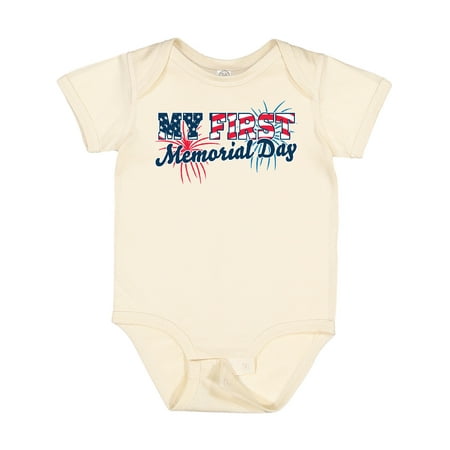 

Inktastic My First Memorial Day with Fireworks Boys or Girls Baby Bodysuit