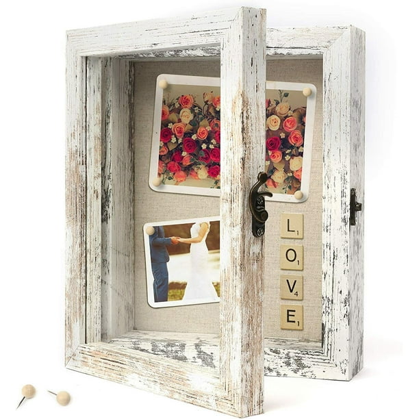 8x10 Picture Frame Rustic Wood Deep Shadow Box Display Case for Medals