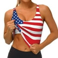 thumbnail image 3 of Hirioo America Flags3 for Women's Sports Vest with Full-Print Design, Stretchy Fabric and Removable Pads-XX-Large, 3 of 8