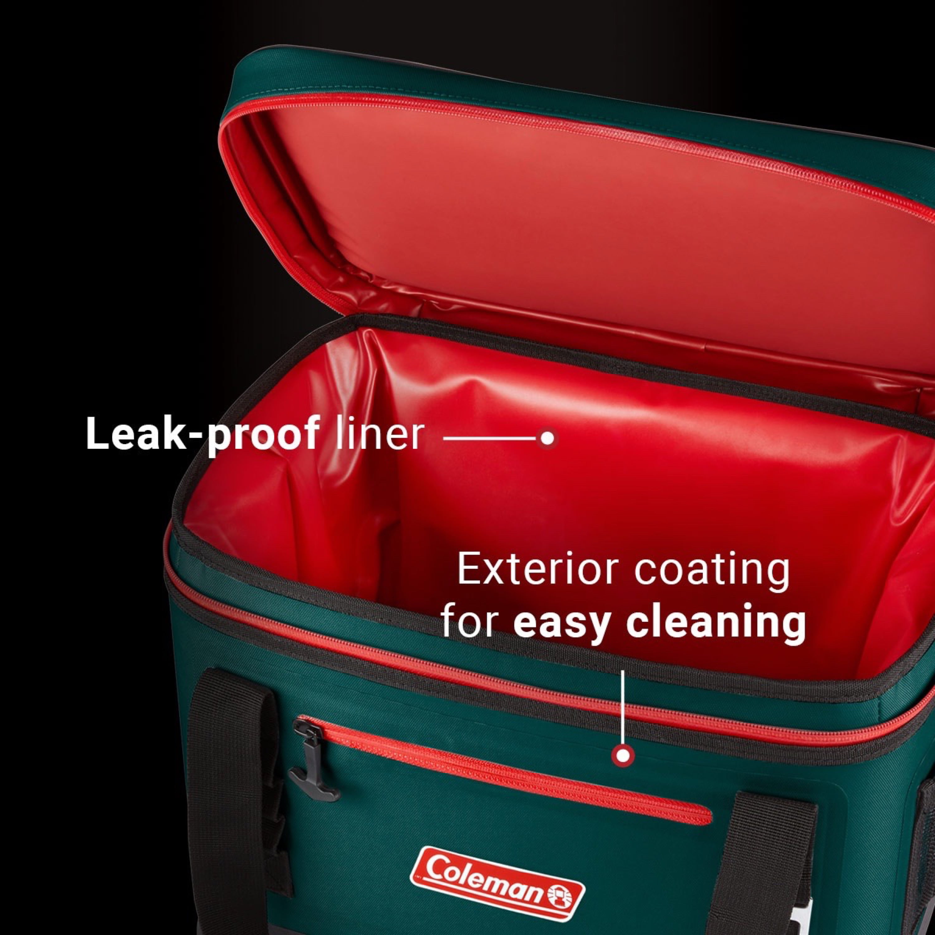 Coleman 30-Can High-Performance Leak-Proof Soft Cooler Bag, Evergreen