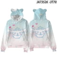thumbnail image 1 of Sudadera con capucha y estampado digital con orejas de gato de Sanrio y perro canela en 3D para adultos y niños, 1 of 5
