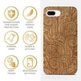 thumbnail image 4 of Case Yard Wooden Case Outside Soft TPU Silicone, Slim Fit Shockproof Wood Protective Phone Cover for Girls Boys Men and Women, Supports Wireless Charging Paisley Design case for iPhone-8-Plus, 4 of 7