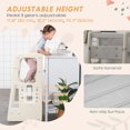 thumbnail image 4 of Qaba Tabouret de Cuisine pour Tout-Petits 2 Marches avec Plateforme Réglable en Hauteur, 4 of 10