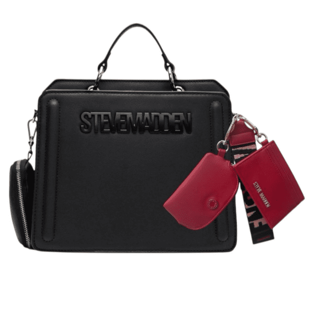 Set de Bolsa Steve madden Bevelyn Black + Monedero Red