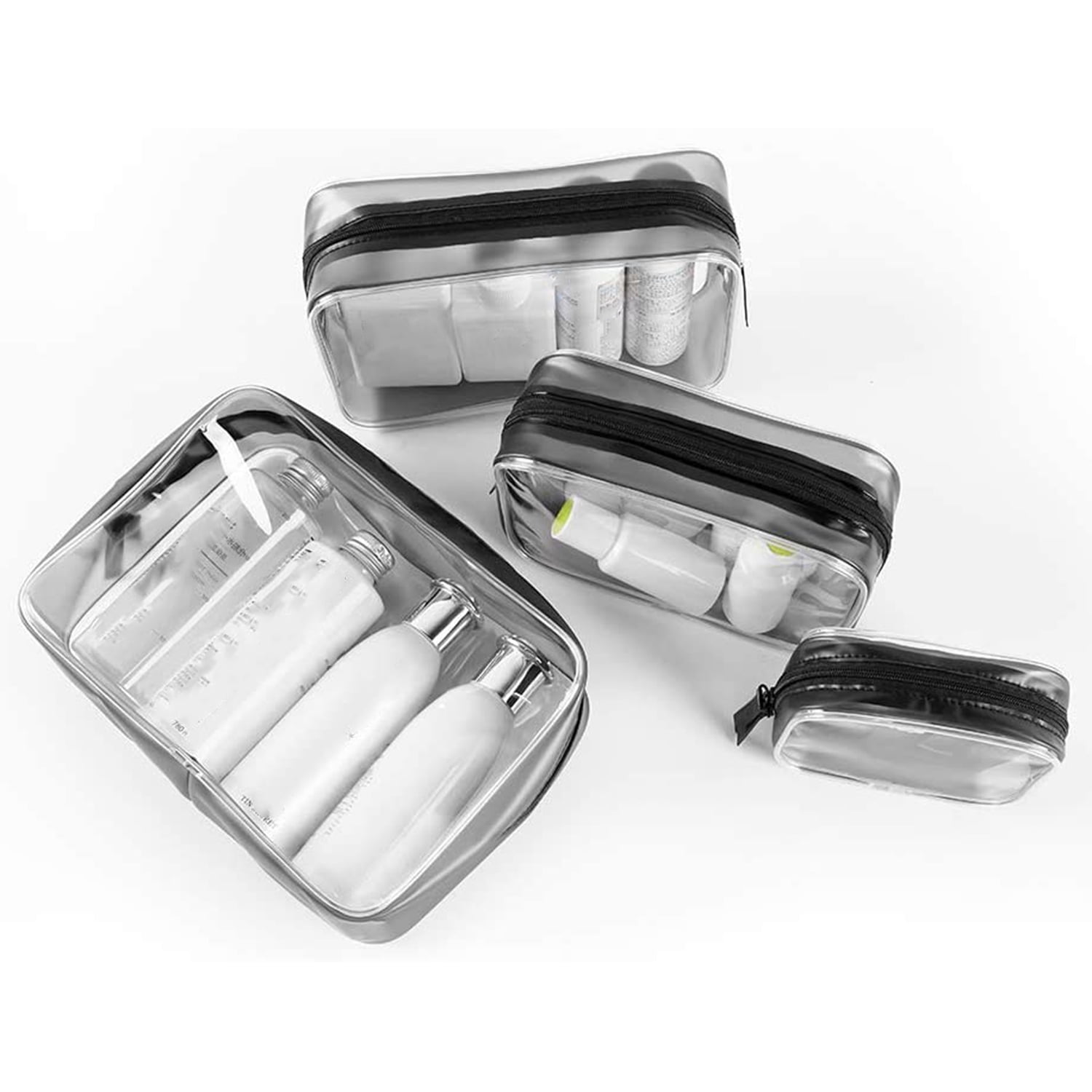 Clear Travel Toiletry Bag, 4PCS Waterproof Toiletries Carry