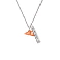 thumbnail image 2 of Delight Jewelry Acrylic 3/4" Orange Cheer Megaphone Silvertone Always My Sister Bar Charm Necklace, 23", 2 of 4