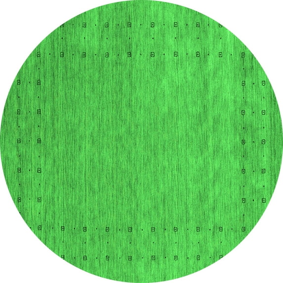 Ahgly Company Indoor Round Abstract Green Contemporary Area Rugs, 4' Round