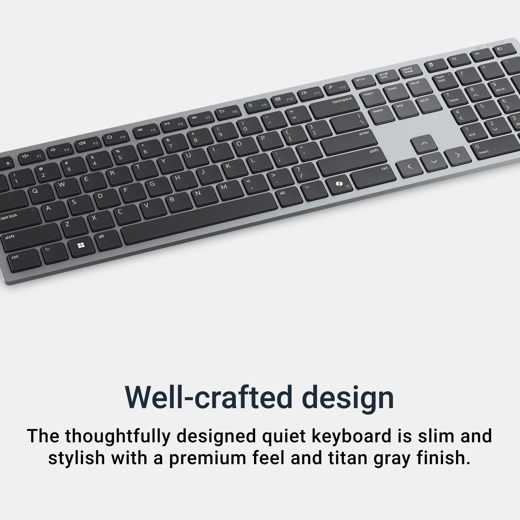 Dell Pro Plus Keyboard and Mouse KM7321W 2.4GHz Wireless Bluetooth Programmable Titan Gray