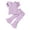 Purple, variant on REDARER Girls Summer Short Sleeve Solid Ruffles Tops and Flare Shorts 2PCS Outfits Clothes Set,4-5 Years